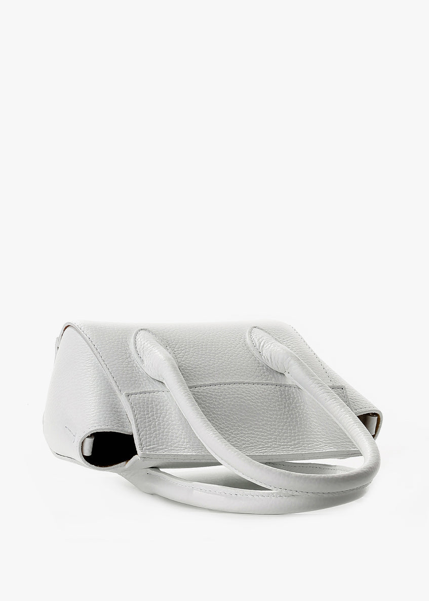 Bolso de mano de piel italiana Blanco 3458-16-32