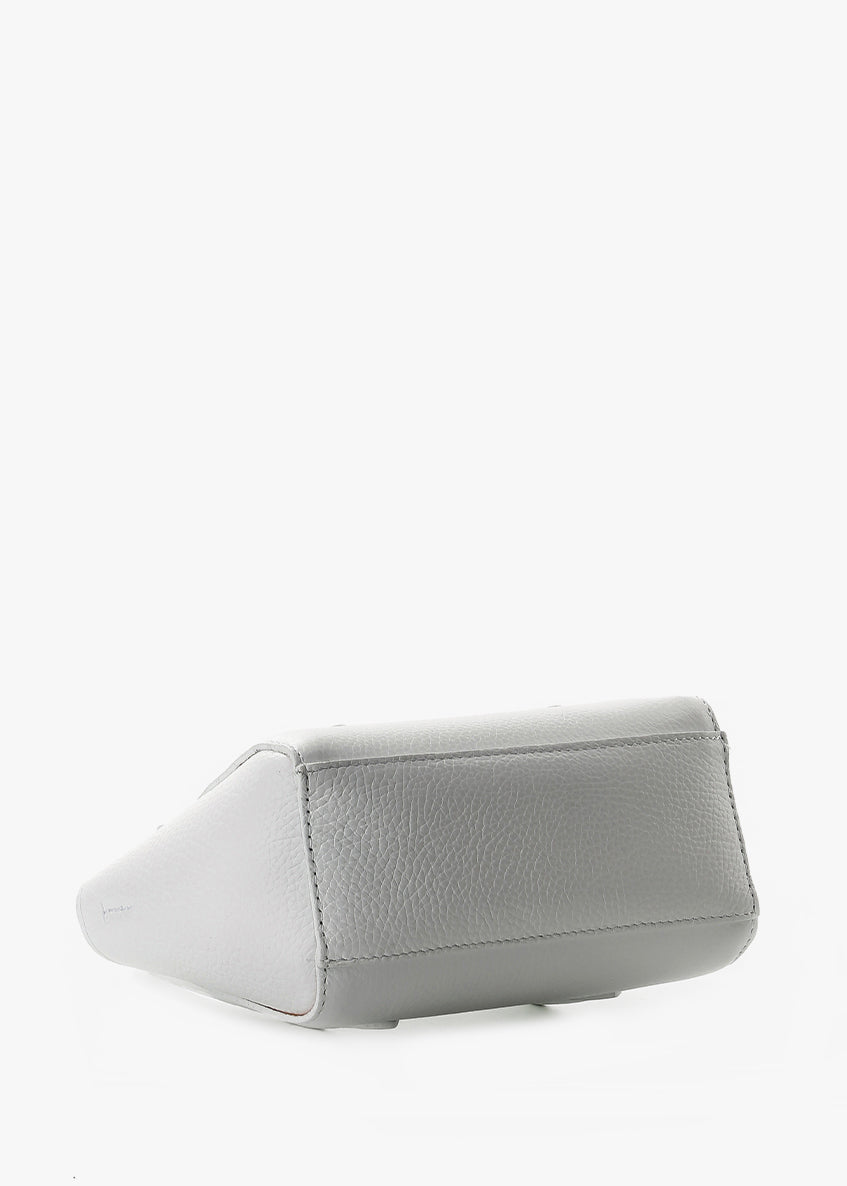 Bolso de mano de piel italiana Blanco 3458-16-32