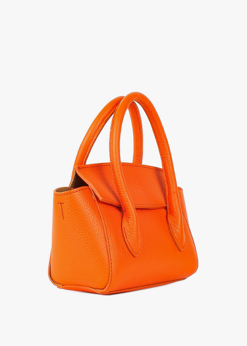 Bolso de mano de piel italiana Amarillo 3458-19-32