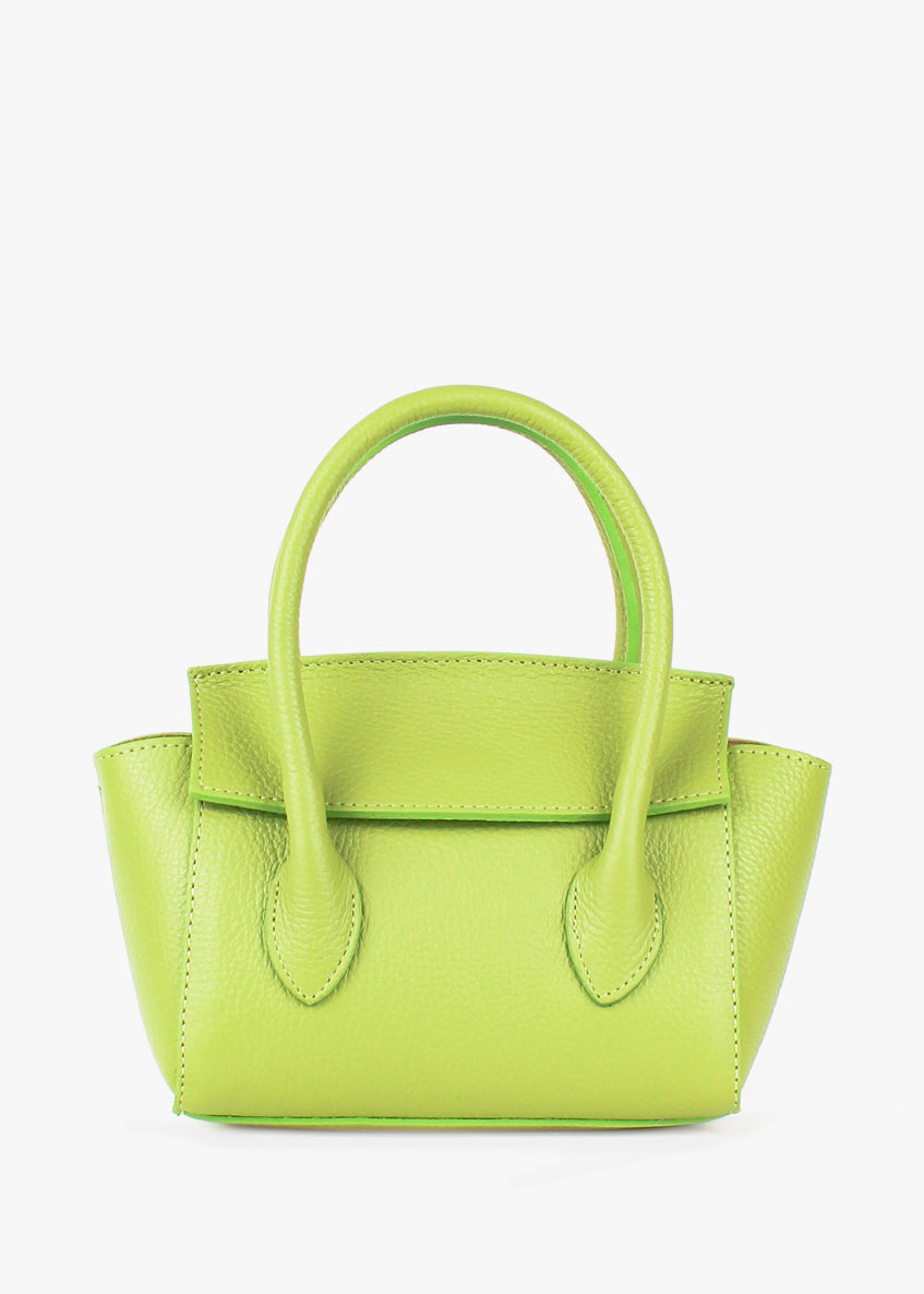 Bolso de mano de piel italiana Verde 3458-72-32