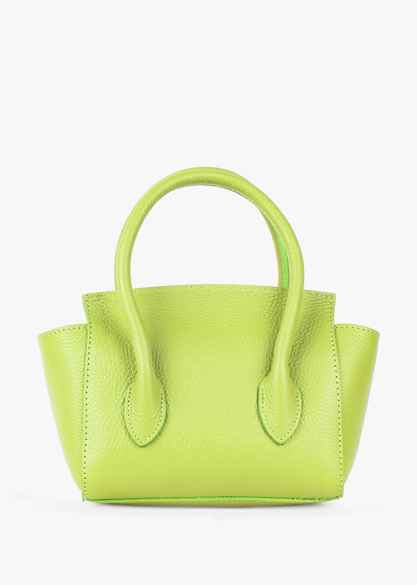 Bolso de mano de piel italiana Verde 3458-72-32