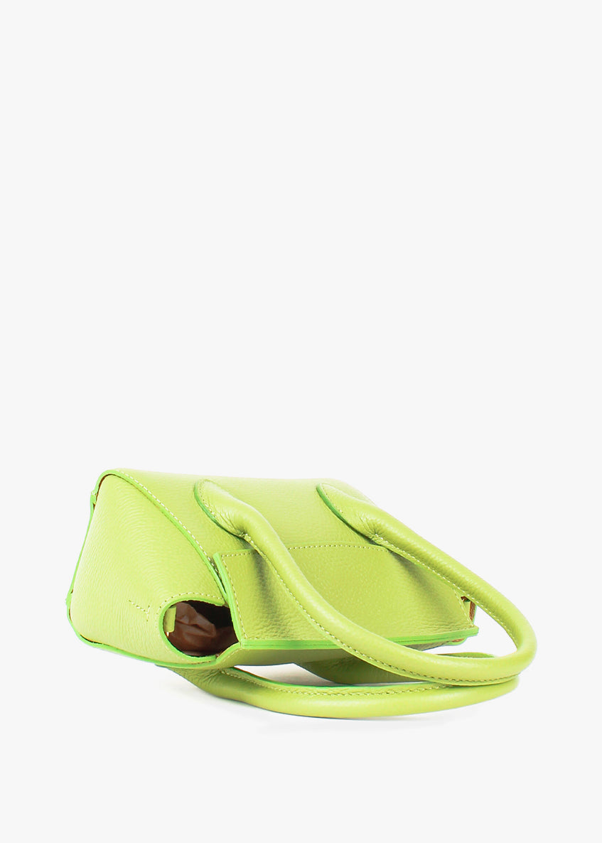 Bolso de mano de piel italiana Verde 3458-72-32