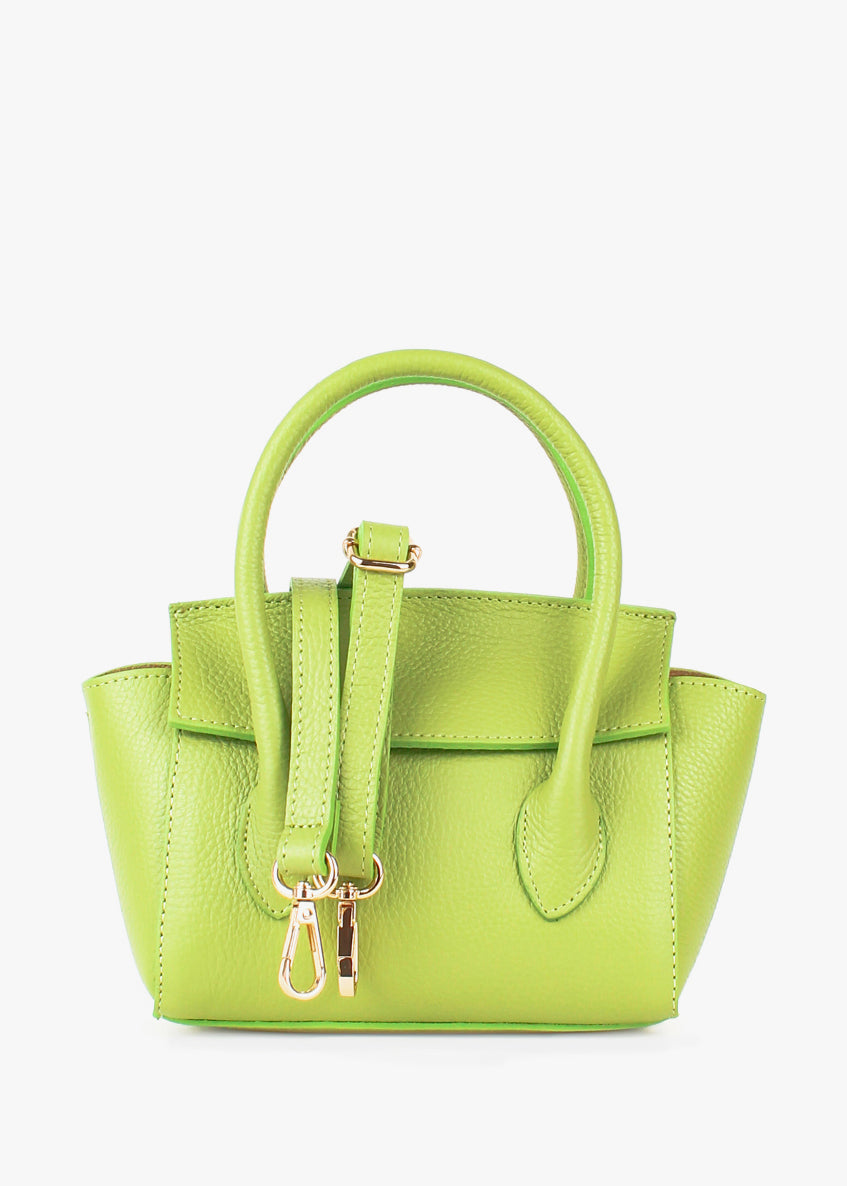Bolso de mano de piel italiana Verde 3458-72-32