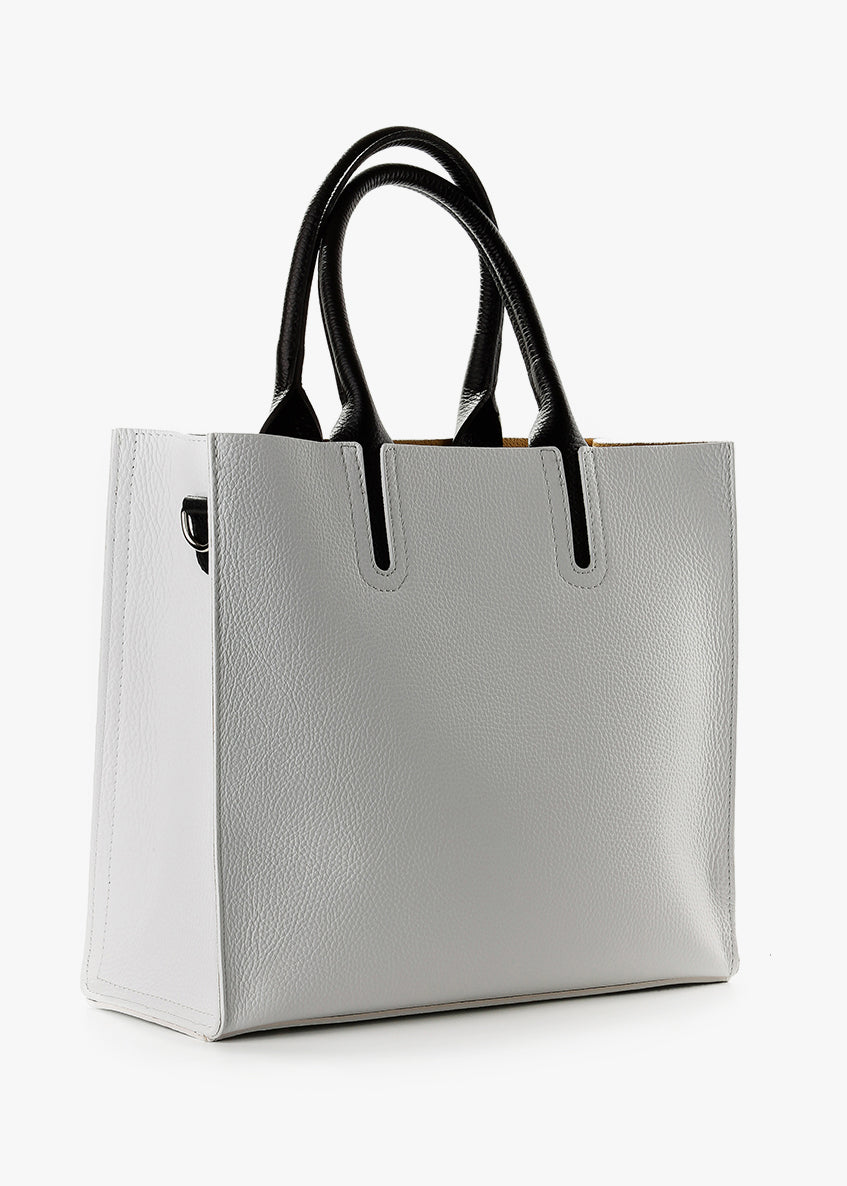 Bolso Tote de piel italiana Blanco 2755-16-32