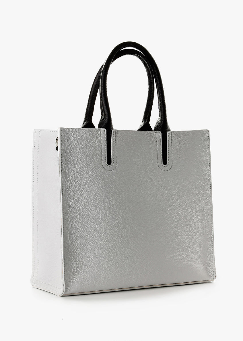 Bolso Tote de piel italiana Blanco 2755-16-32