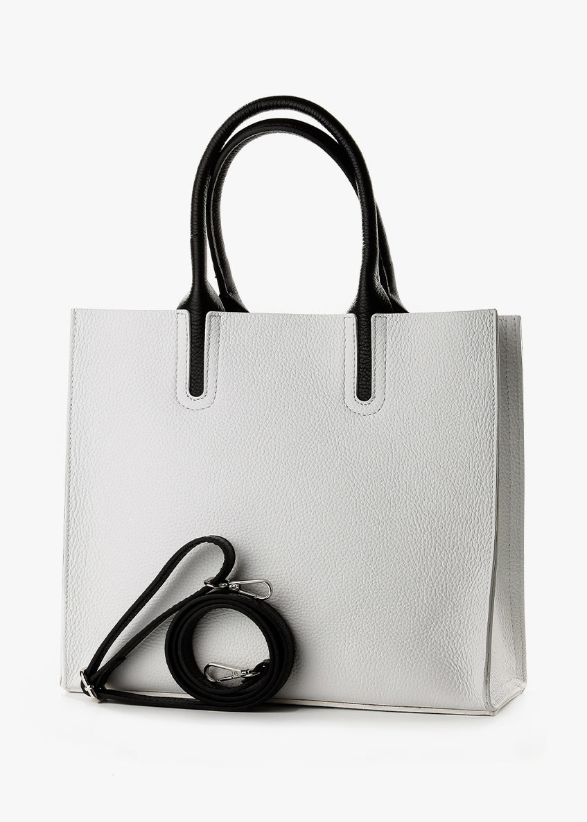 Bolso Tote de piel italiana Blanco 2755-16-32