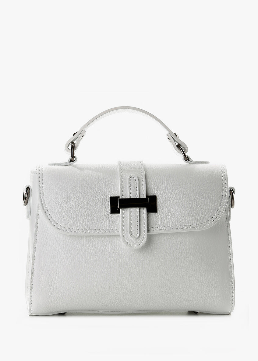 Bolso de mano de piel italiana Blanco 2804-16-32