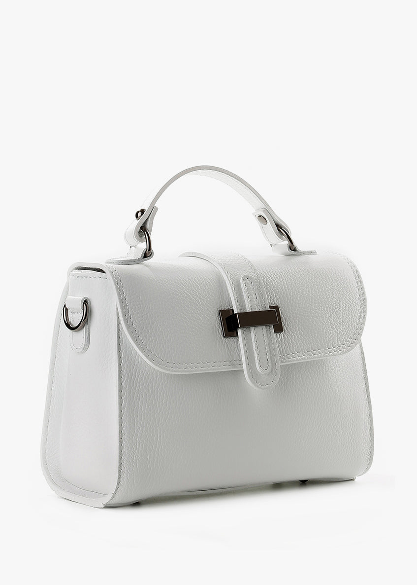 Bolso de mano de piel italiana Blanco 2804-16-32