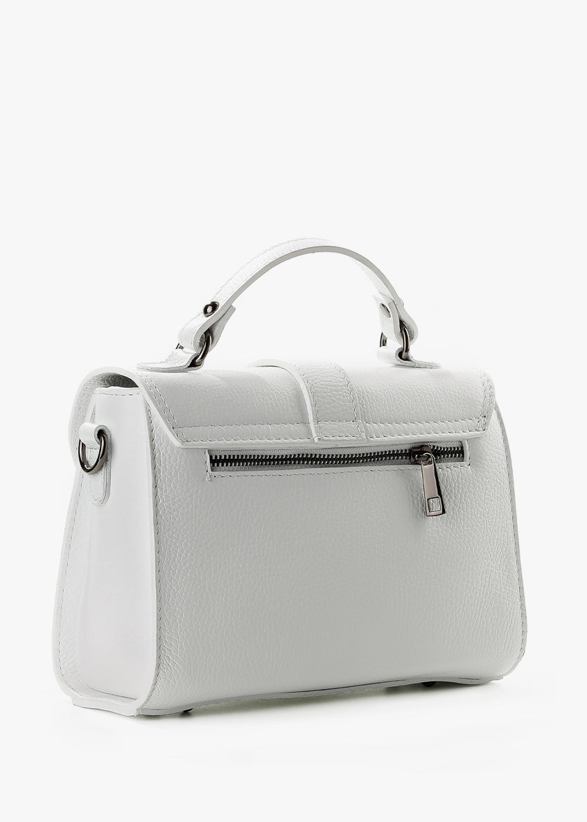 Bolso de mano de piel italiana Blanco 2804-16-32
