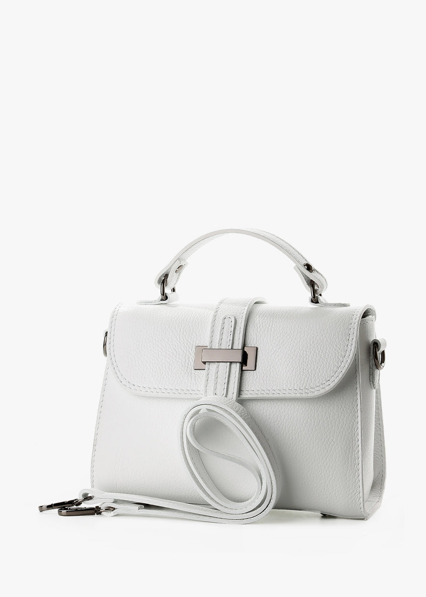Bolso de mano de piel italiana Blanco 2804-16-32