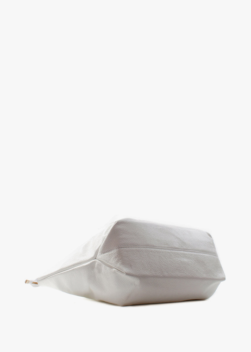 Bolso de hombro de piel italiana Blanco 7366-16-32