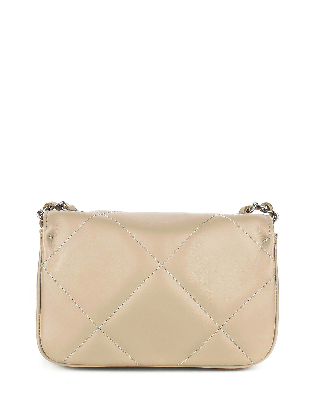 Bandolera de piel italiana Gris, Beige 1293-98-37