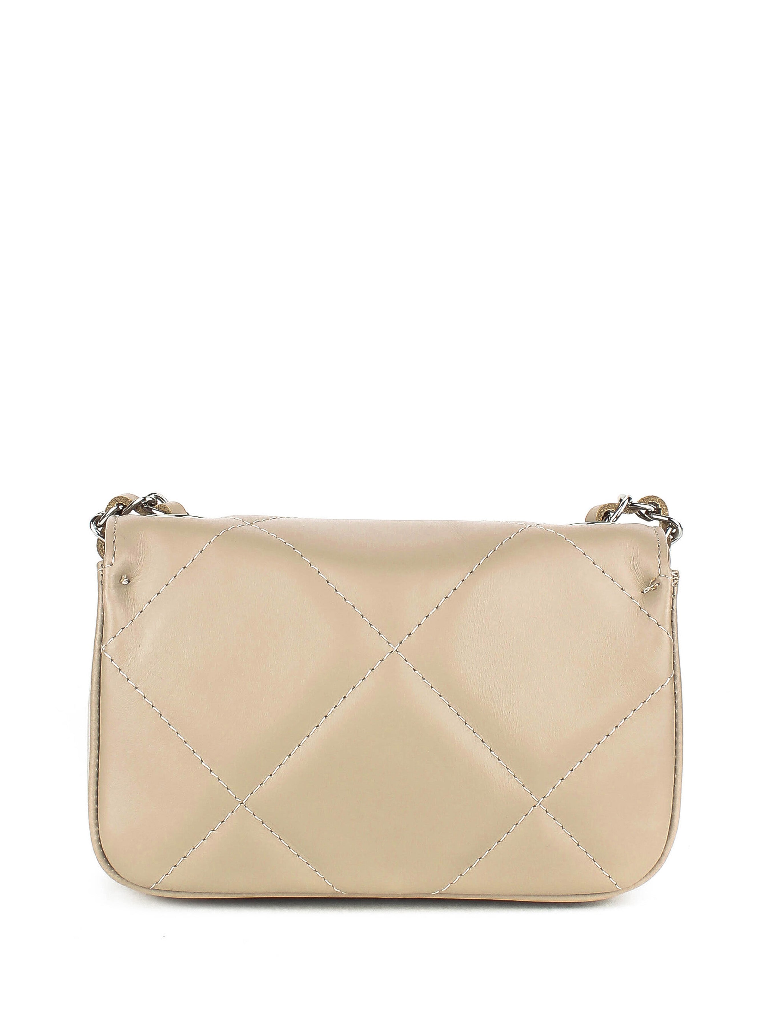 Bandolera de piel italiana Gris, Beige 1293-98-37