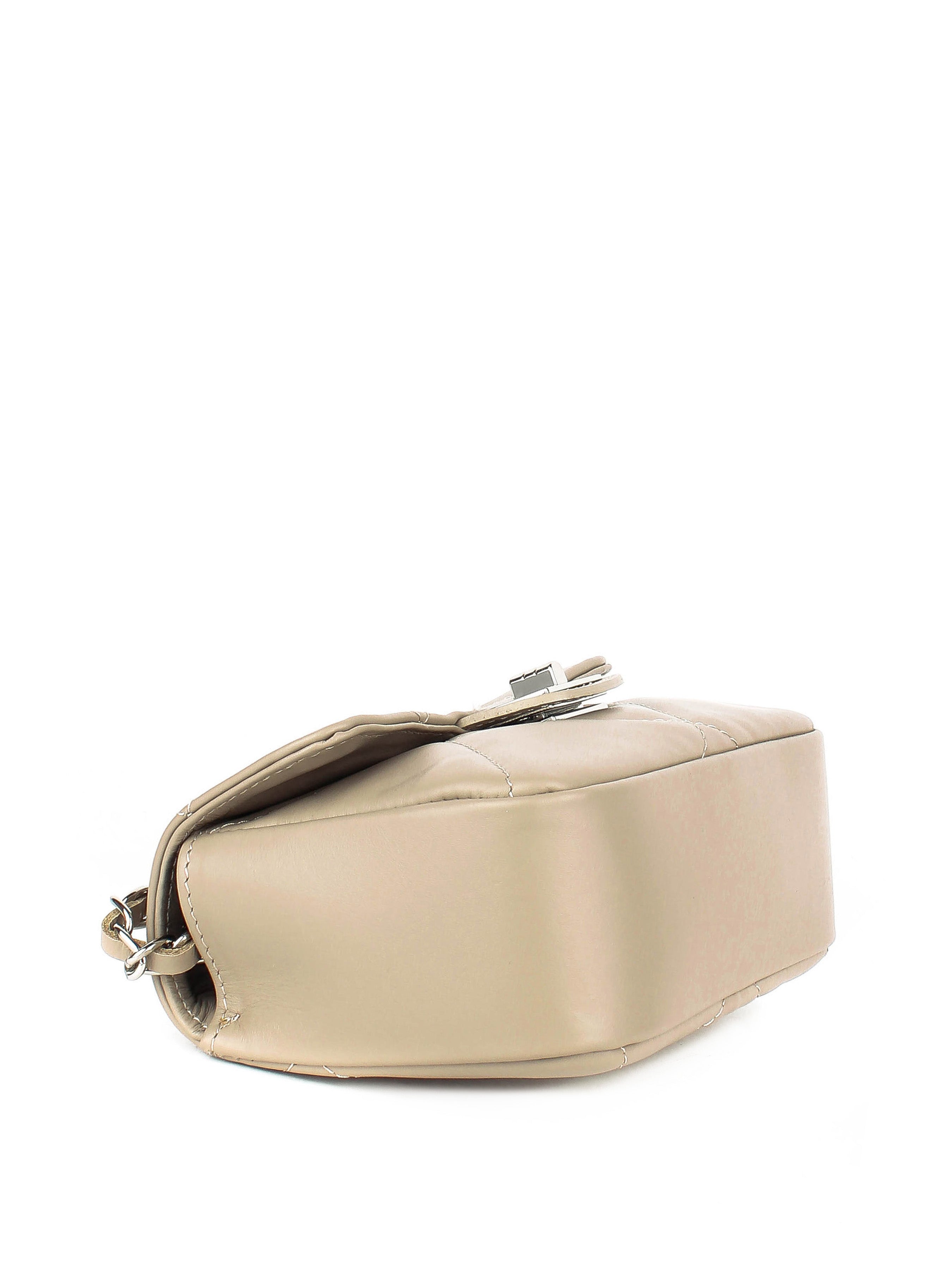 Bandolera de piel italiana Gris, Beige 1293-98-37