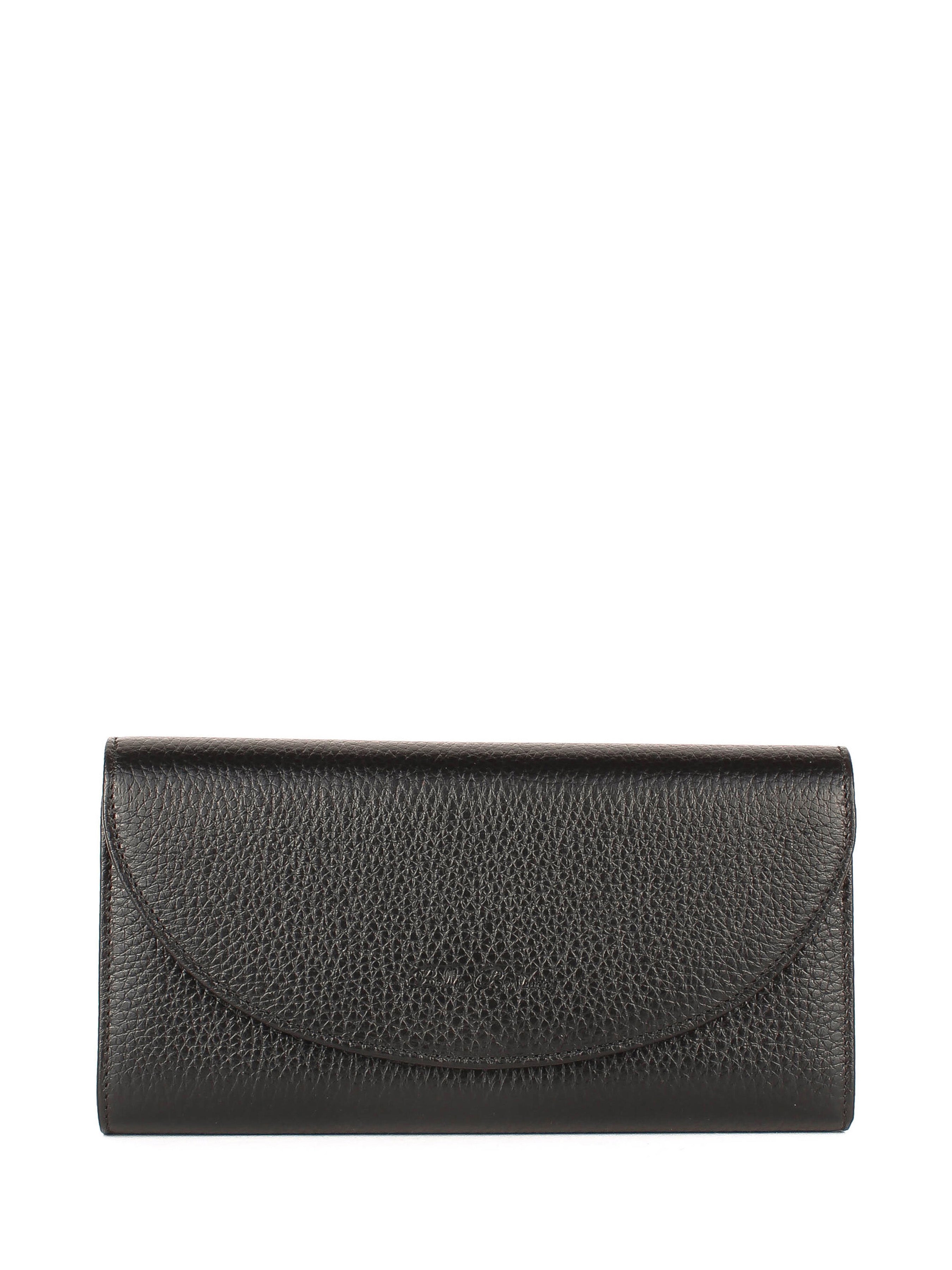 Cartera de piel italiana Negro 733-1
