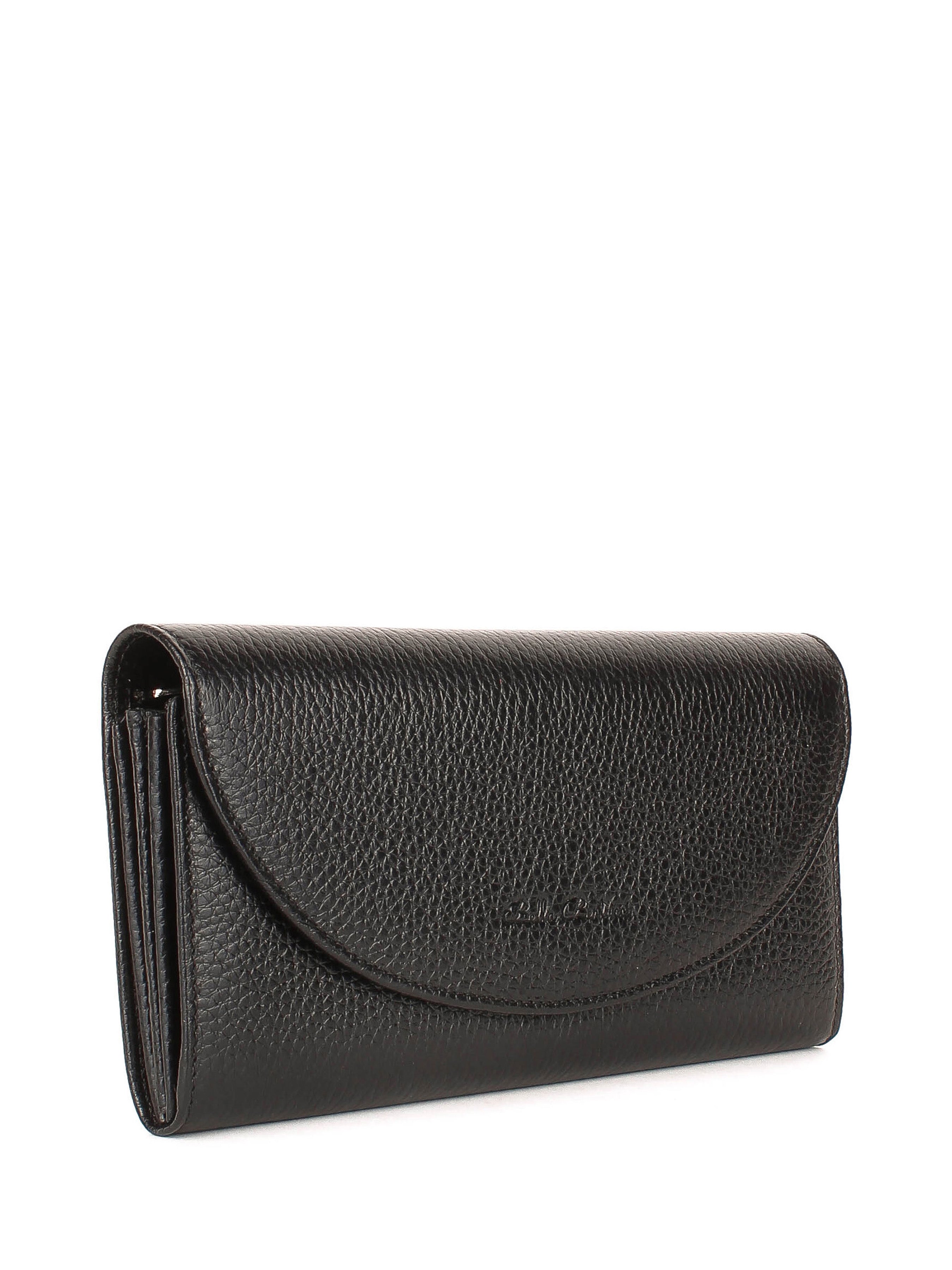 Cartera de piel italiana Negro 733-1