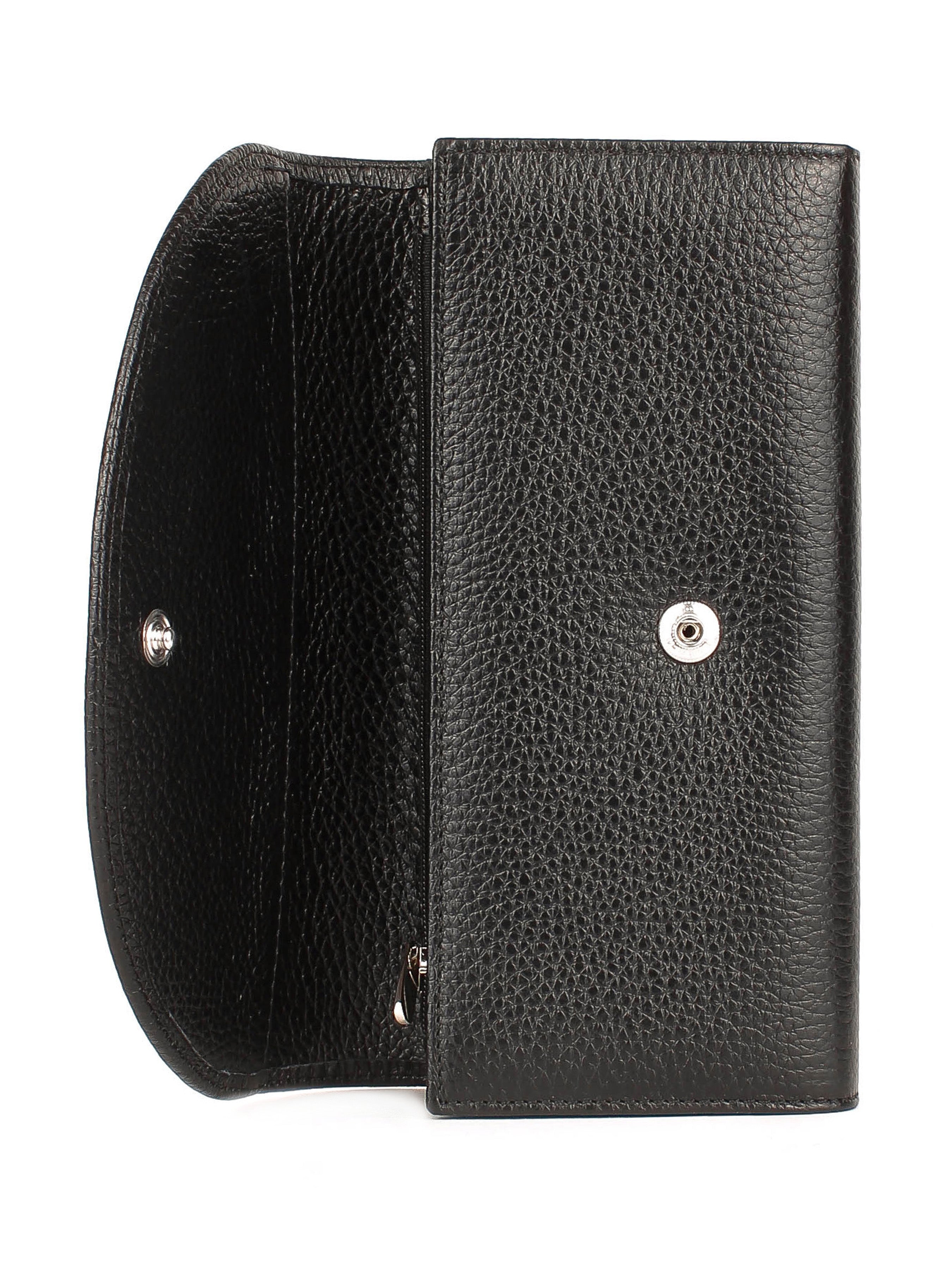 Cartera de piel italiana Negro 733-1