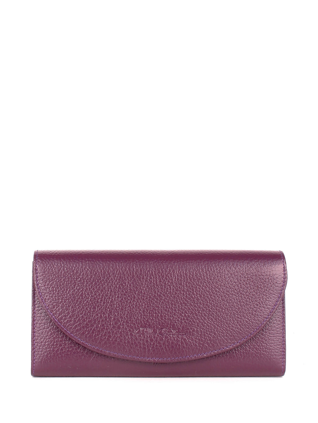 Cartera de piel italiana Morado 733-413