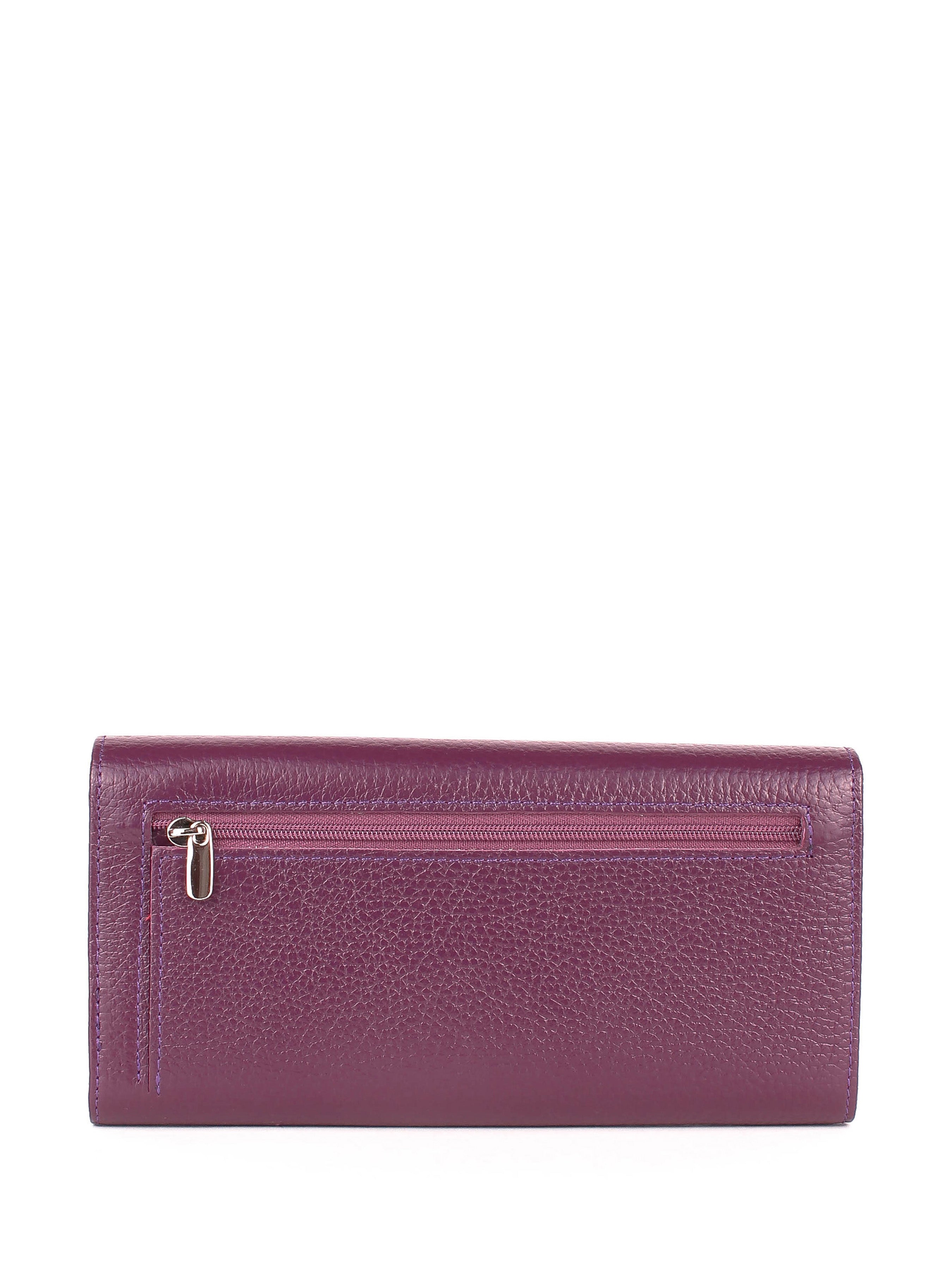 Cartera de piel italiana Morado 733-413