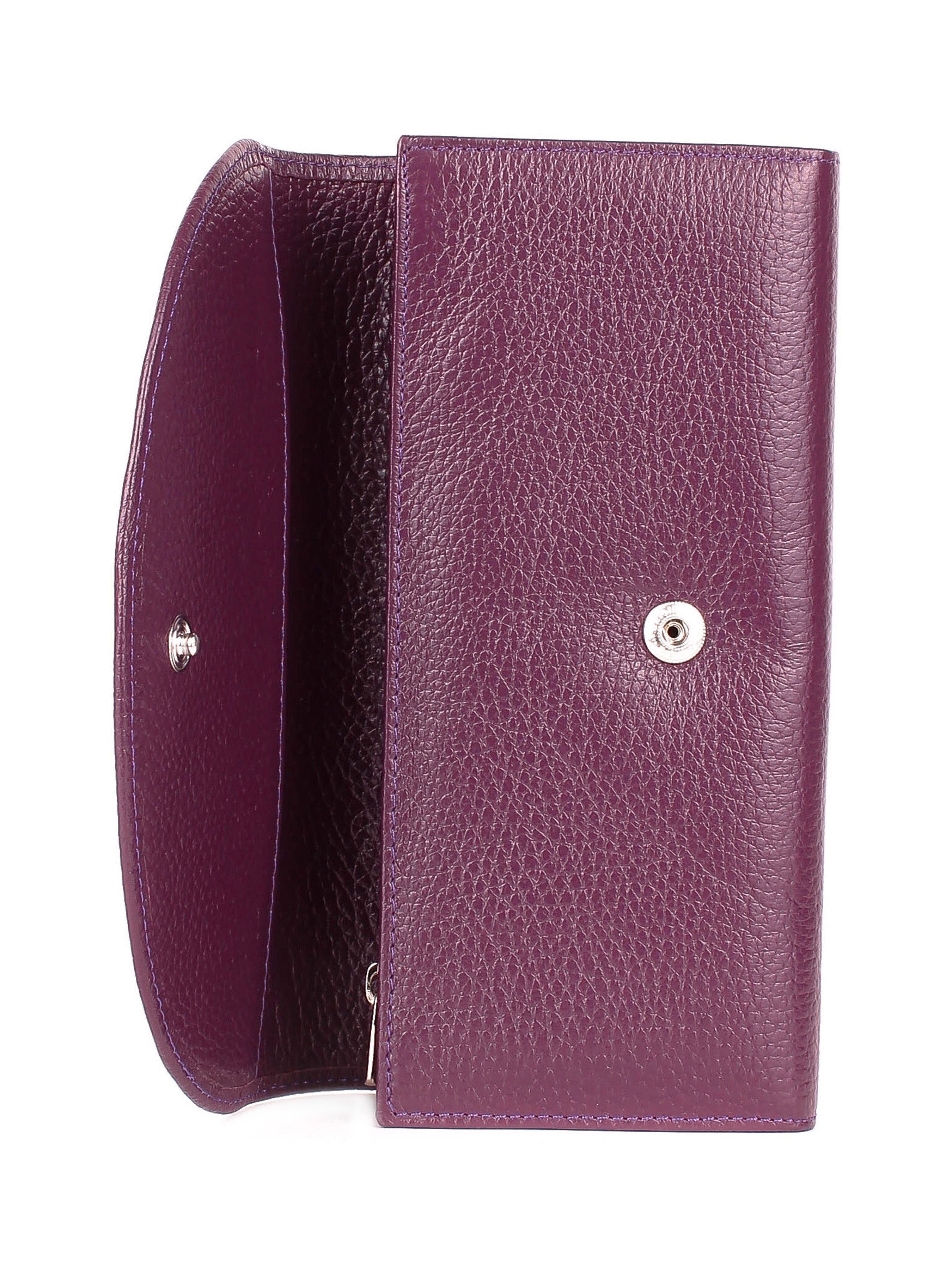 Cartera de piel italiana Morado 733-413