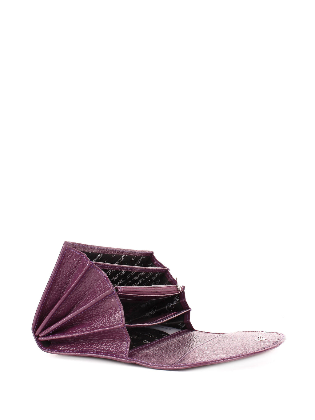 Cartera de piel italiana Morado 733-413