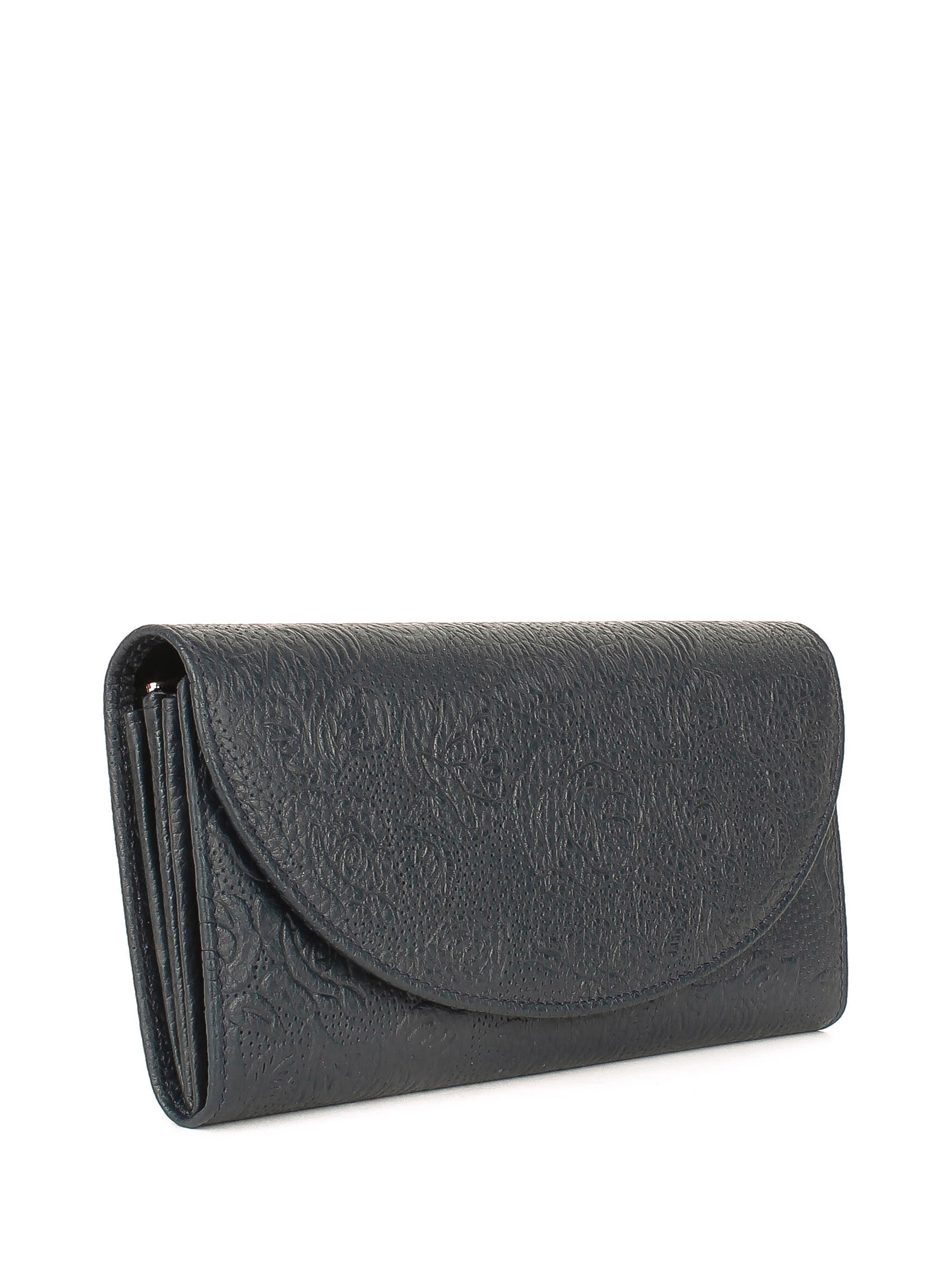 Cartera de piel italiana Azul 733-515