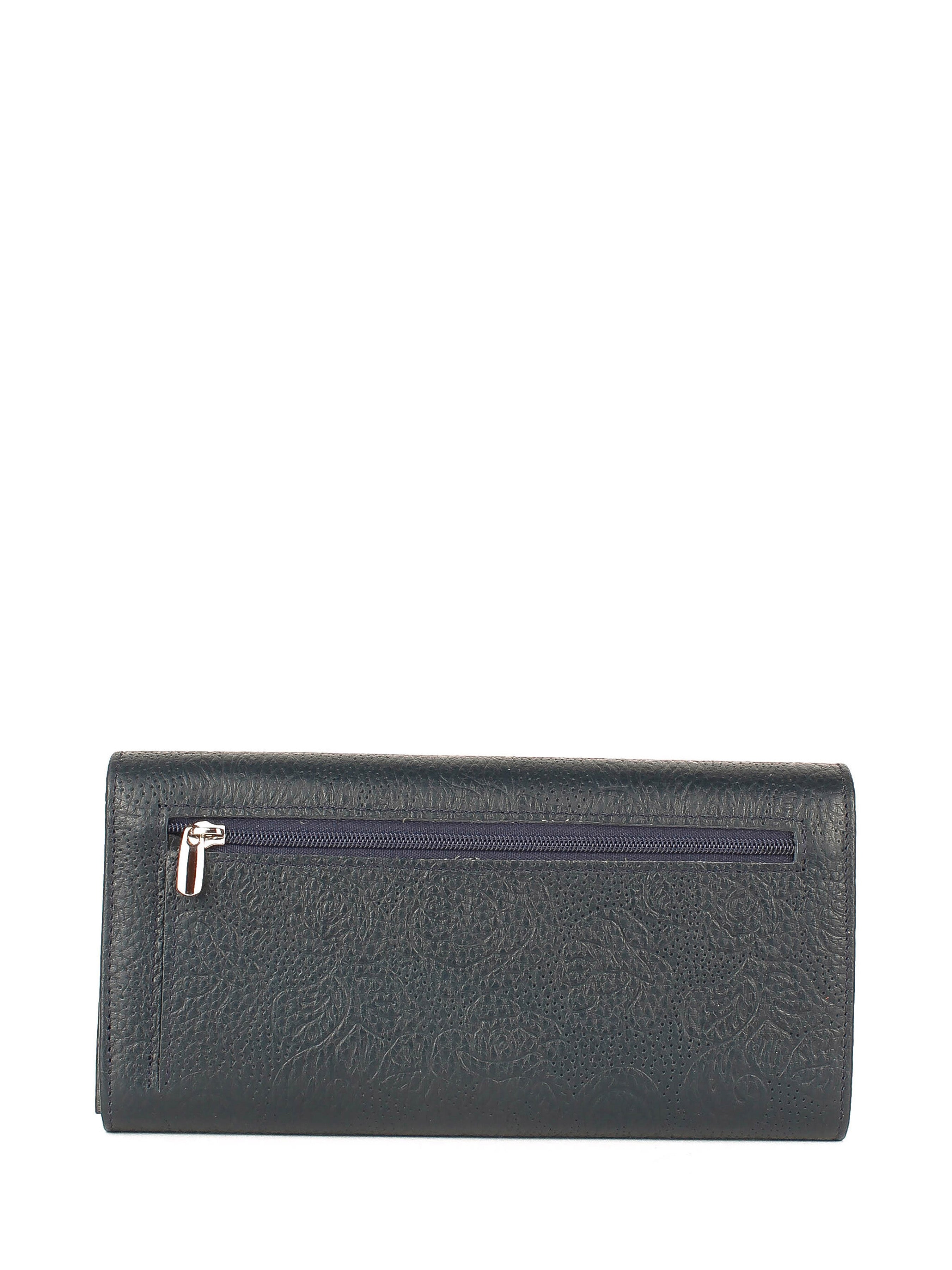 Cartera de piel italiana Azul 733-515