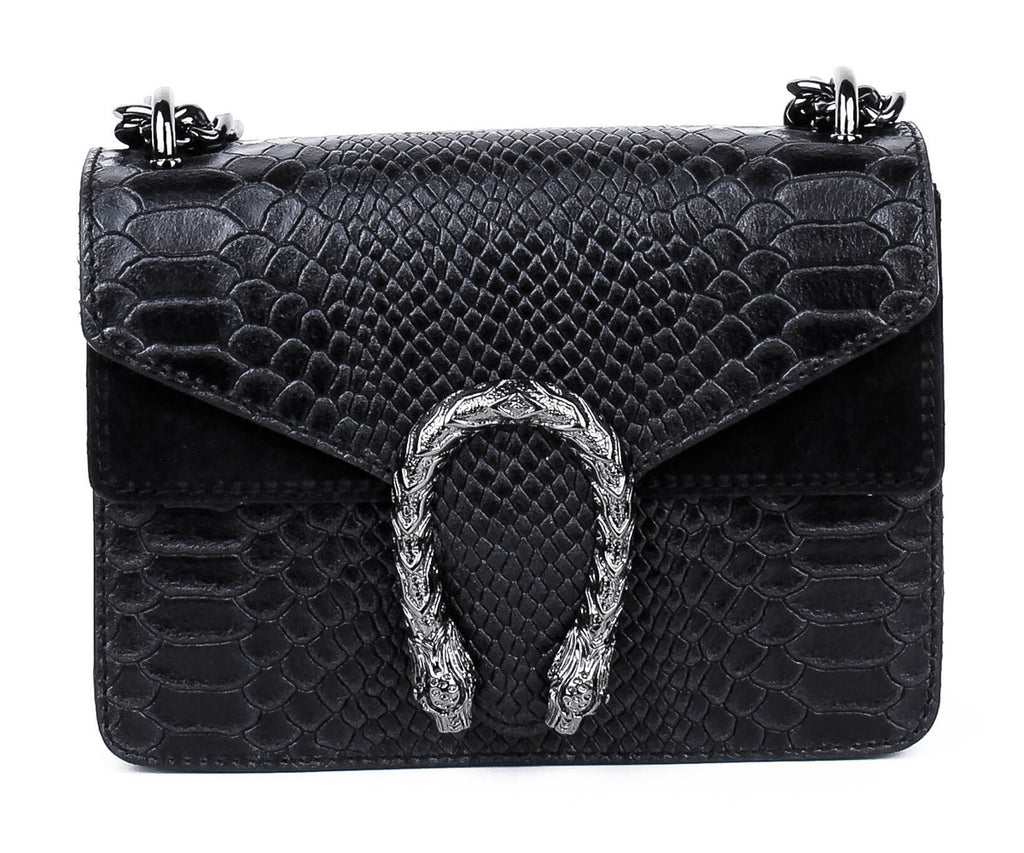 Bandolera de piel italiana Negro 9638-05-35