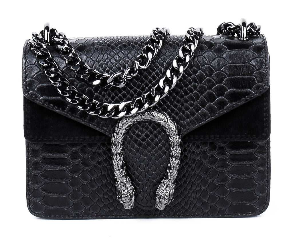 Bandolera de piel italiana Negro 9638-05-35