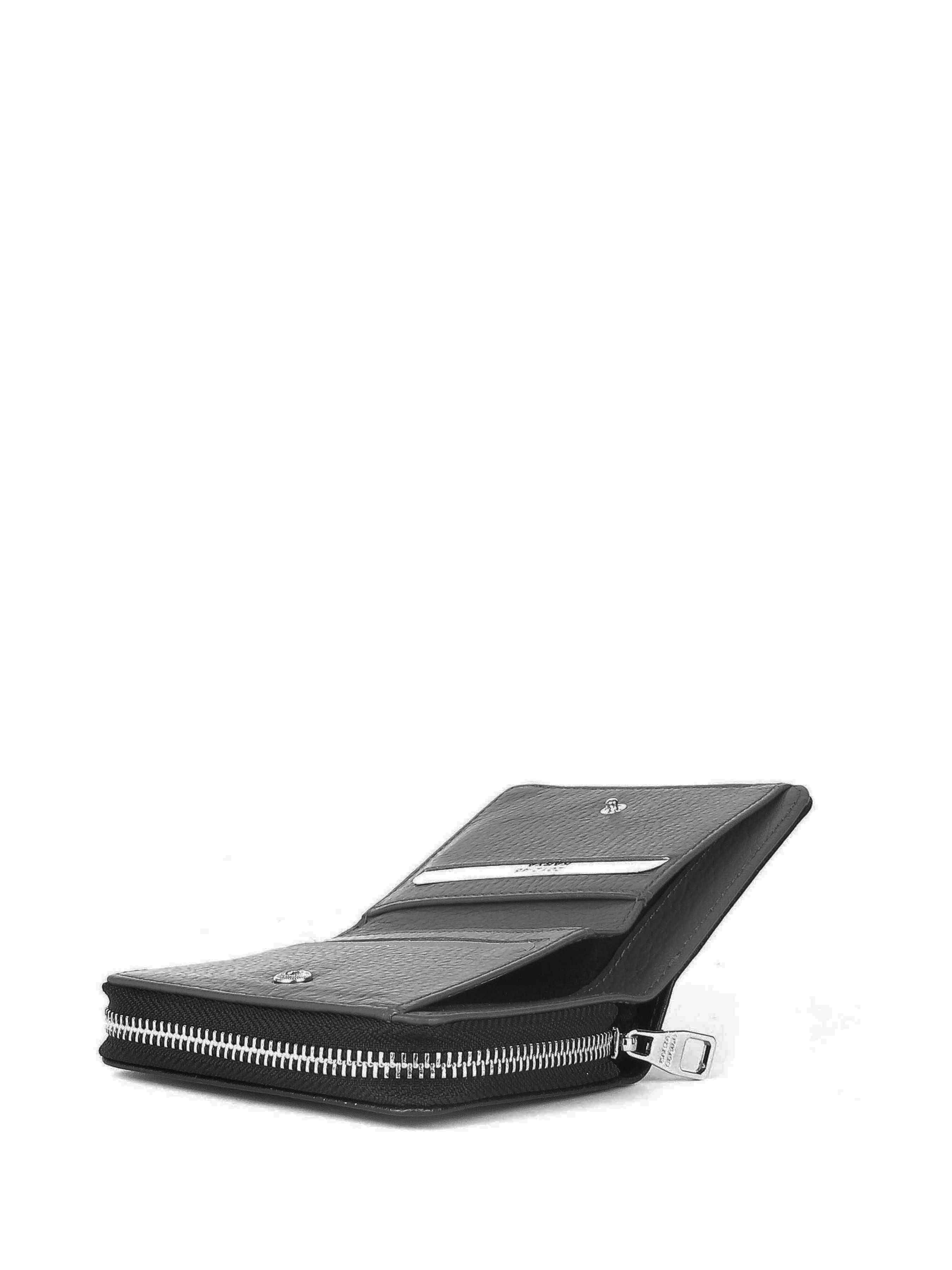 Cartera de piel italiana Negro 2012-45