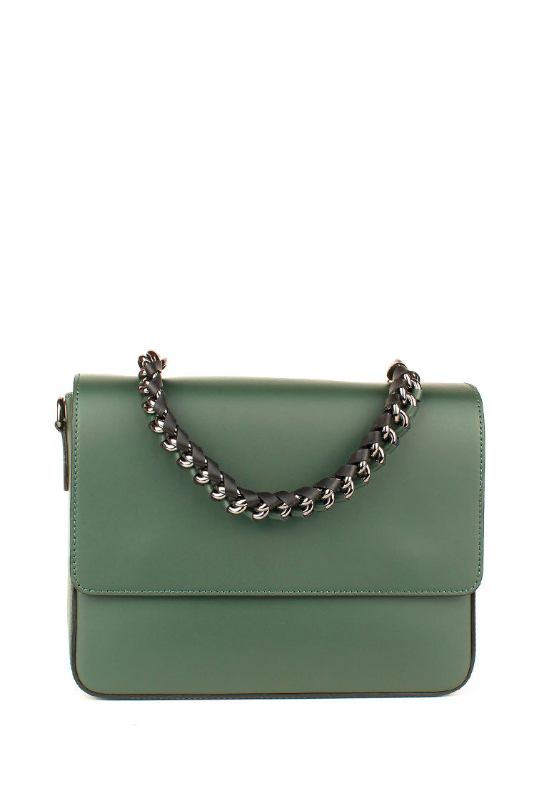 Bandolera de piel italiana Verde 5172-64-31