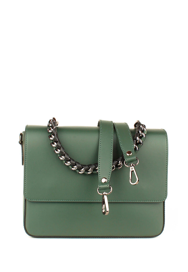 Bandolera de piel italiana Verde 5172-64-31