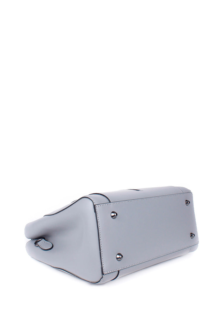 Bolso de mano de piel italiana Organo Gris