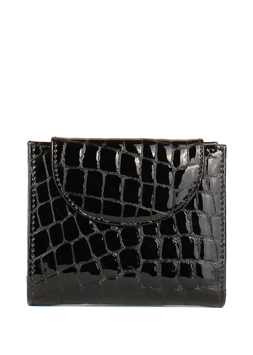 Cartera de piel italiana Negro 755-996