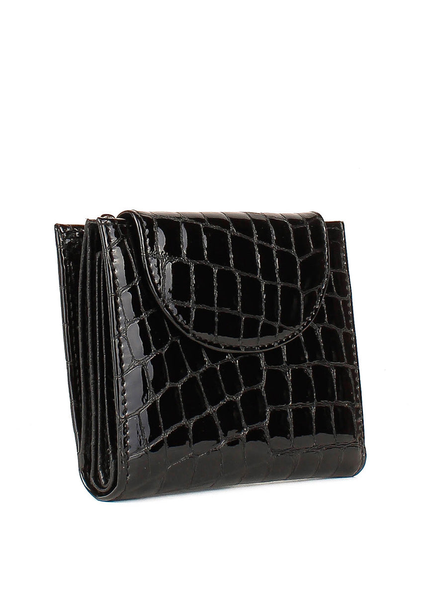 Cartera de piel italiana Negro 755-996