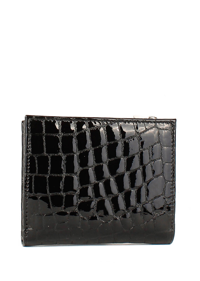 Cartera de piel italiana Negro 755-996