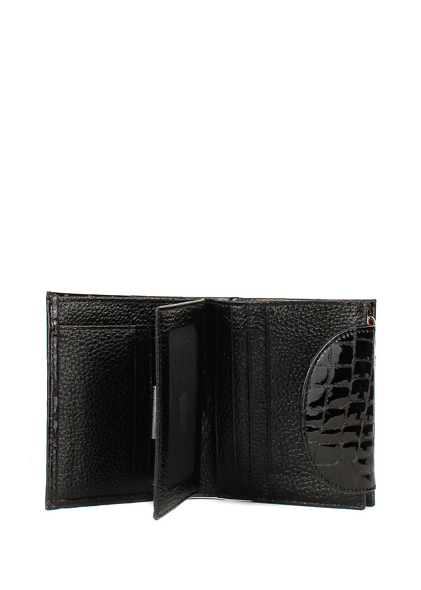 Cartera de piel italiana Negro 755-996