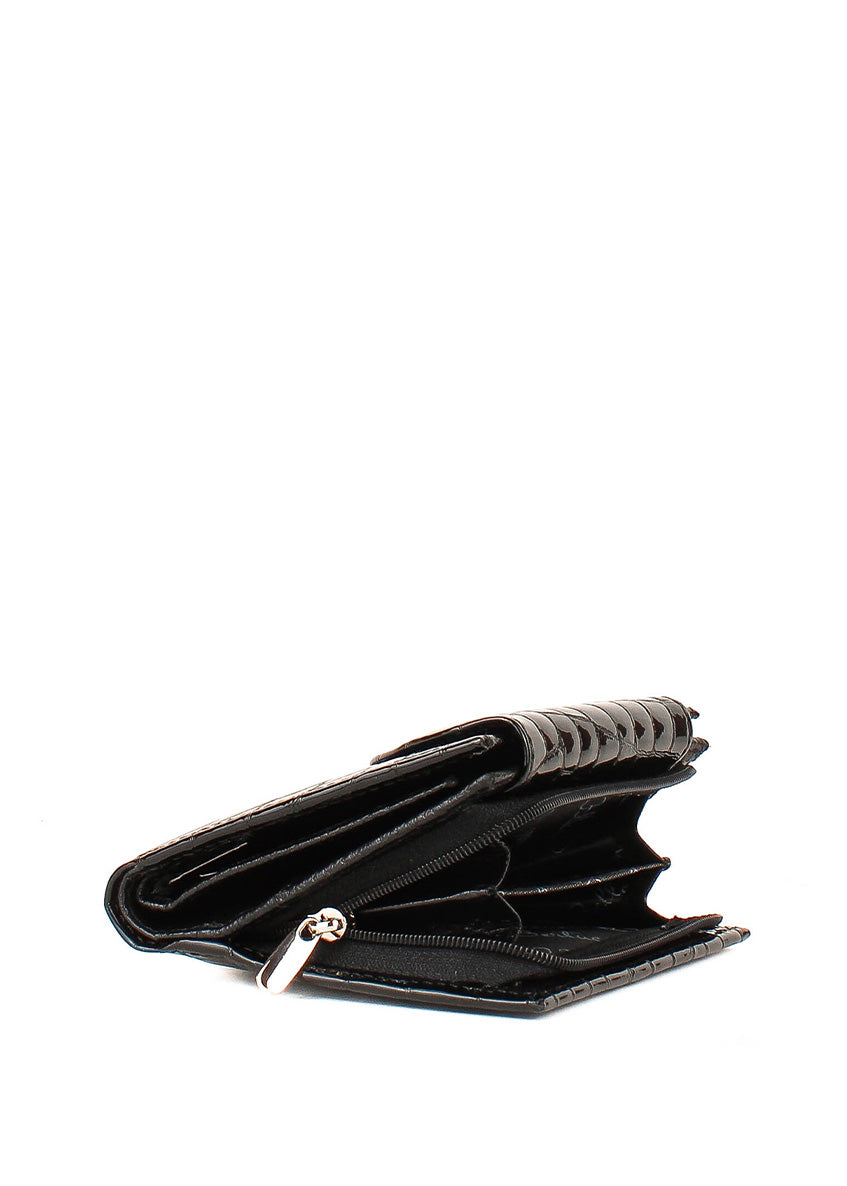 Cartera de piel italiana Negro 755-996
