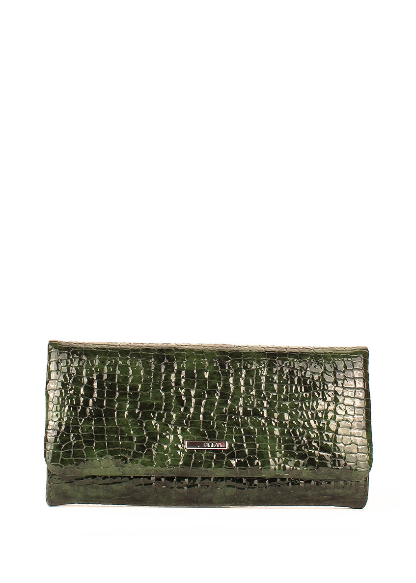 Cartera de piel italiana Verde 1159-574