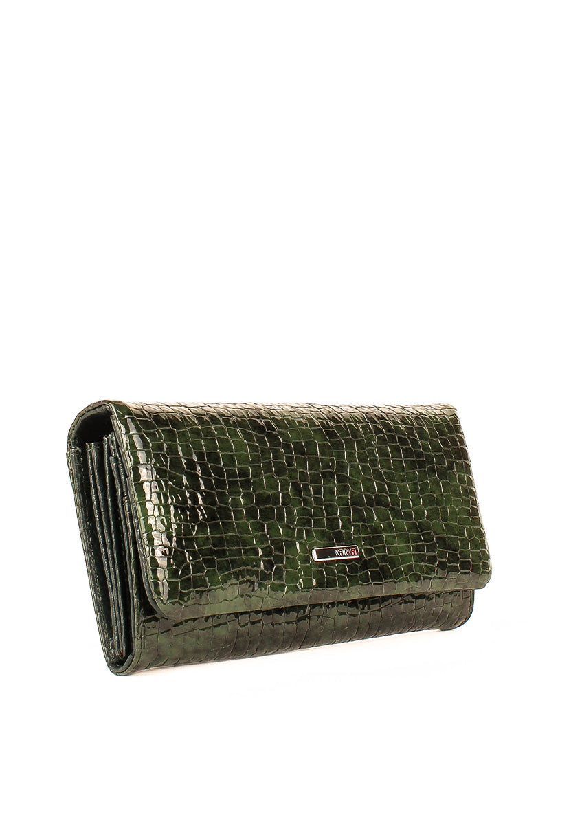Cartera de piel italiana Verde 1159-574