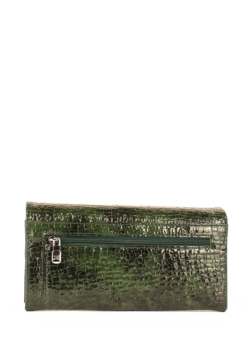 Cartera de piel italiana Verde 1159-574