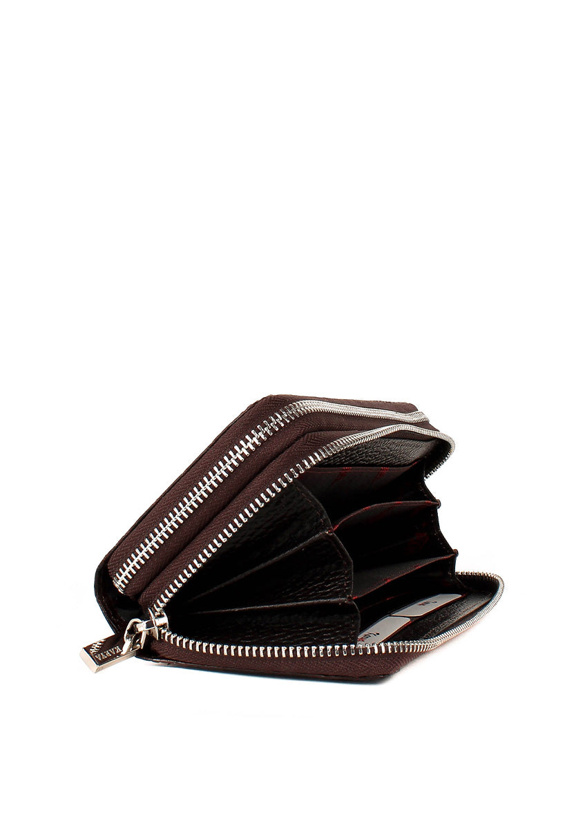 Cartera de piel italiana Marrón 1134-542