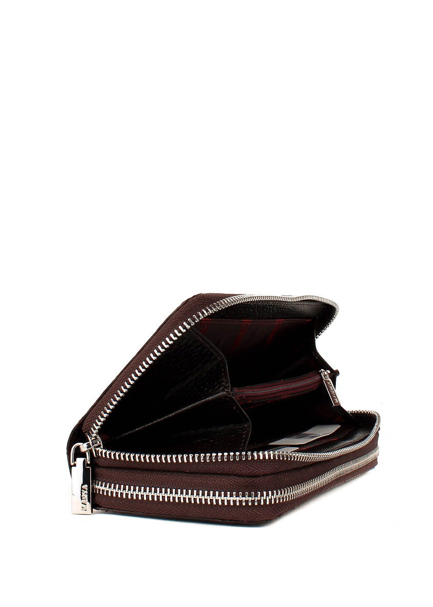 Cartera de piel italiana Marrón 1134-542