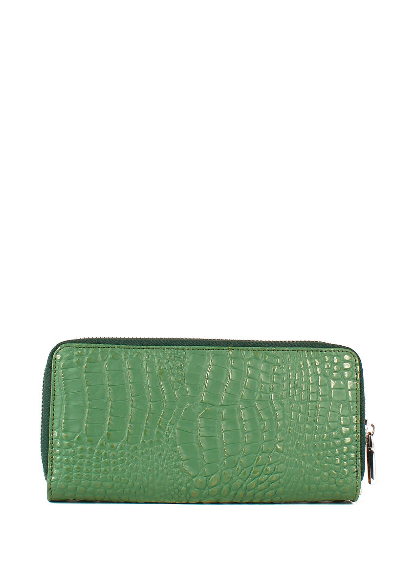 Cartera de piel italiana Verde 1134-5460