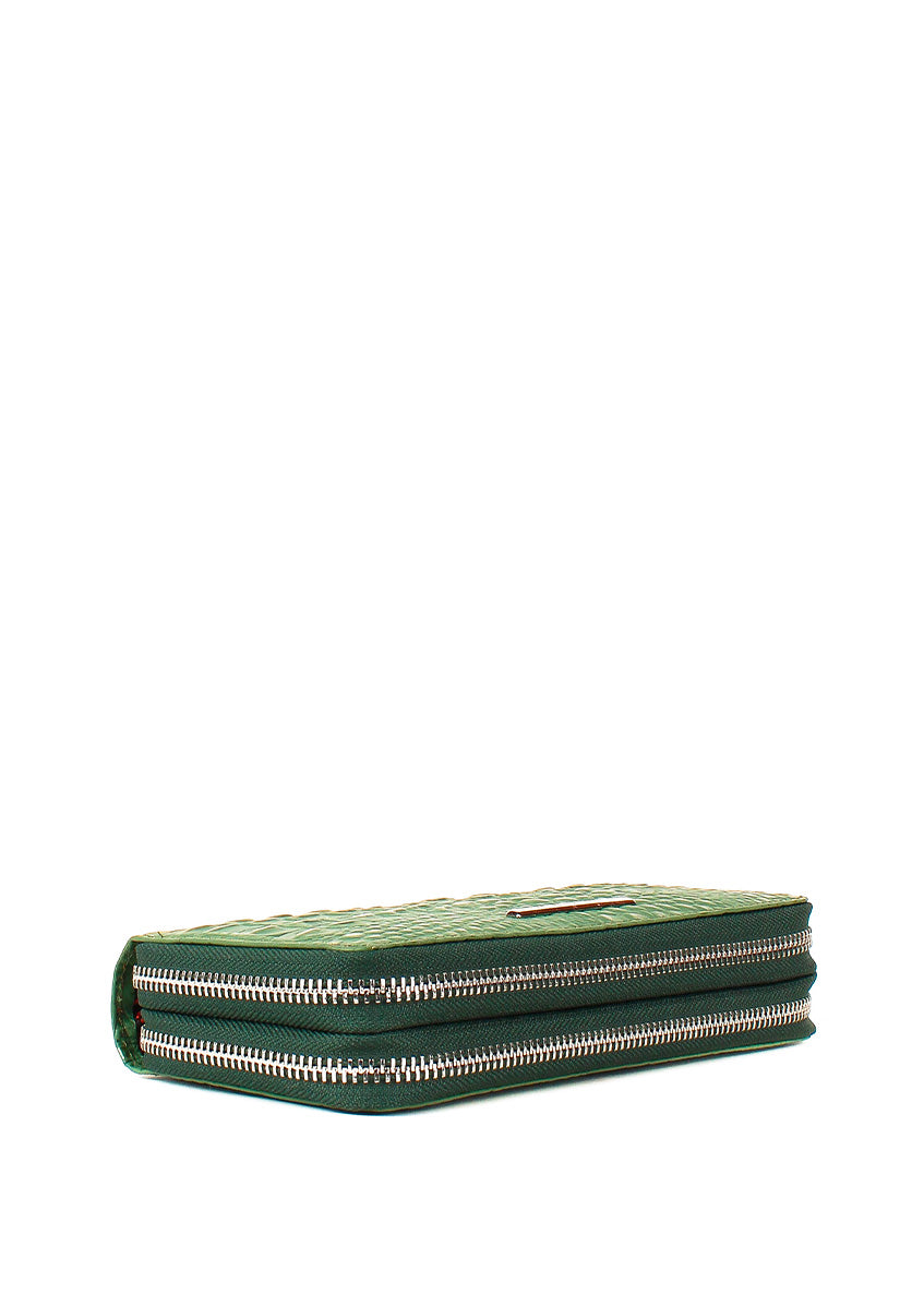 Cartera de piel italiana Verde 1134-5460