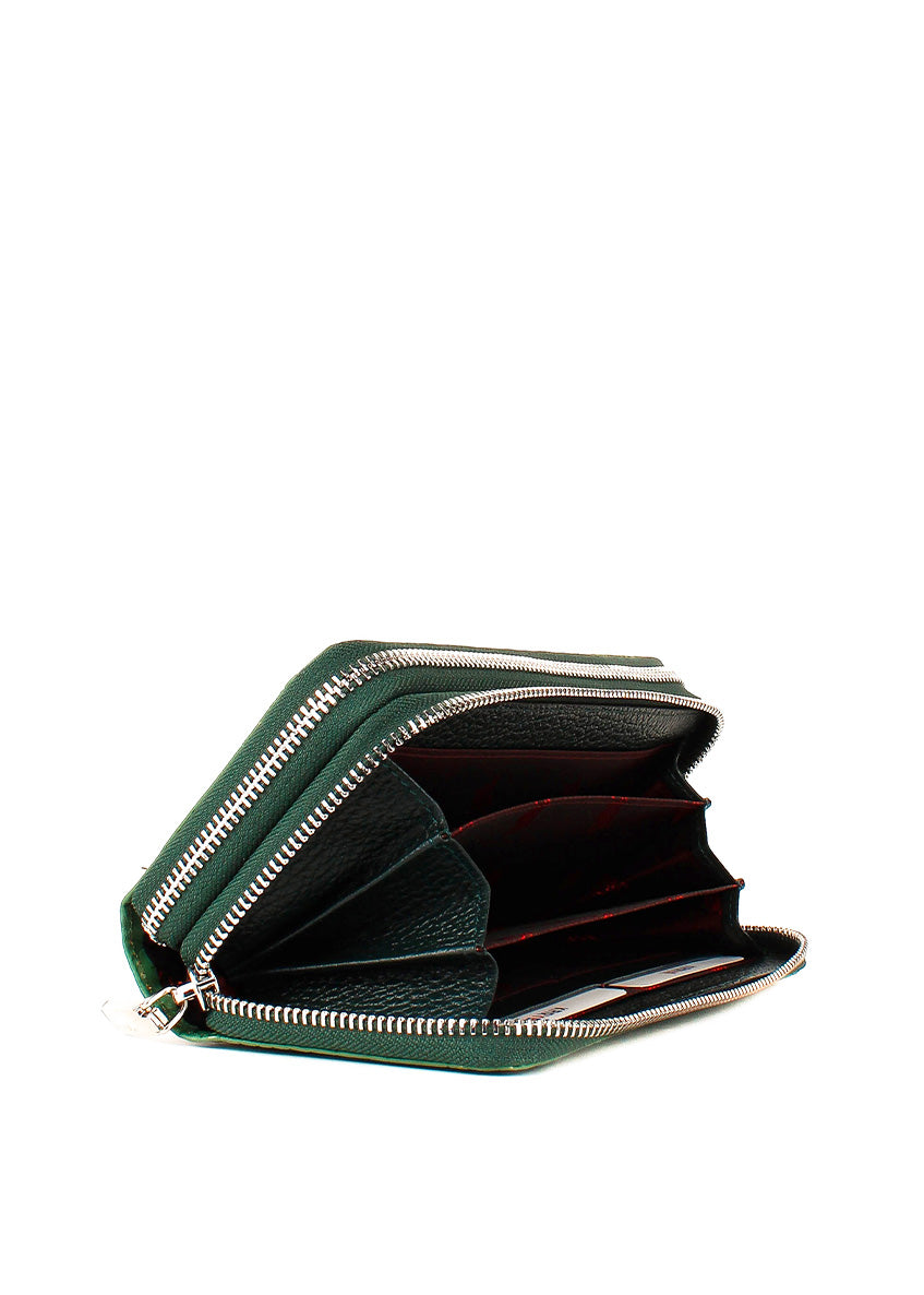 Cartera de piel italiana Verde 1134-5460