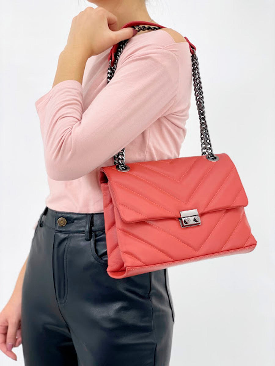 Bandolera de piel italiana Marrón 4554-122-37