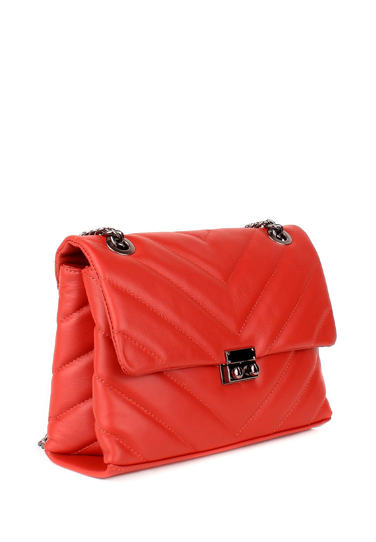 Bandolera de piel italiana Marrón 4554-122-37