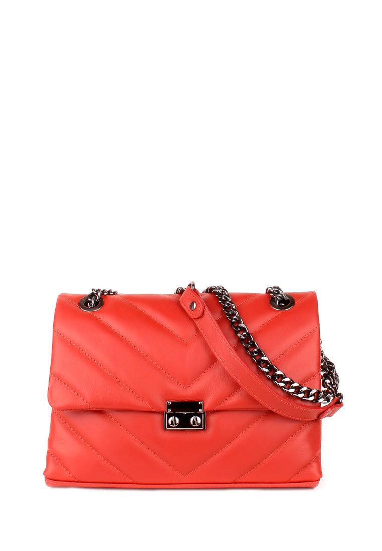 Bandolera de piel italiana Marrón 4554-122-37