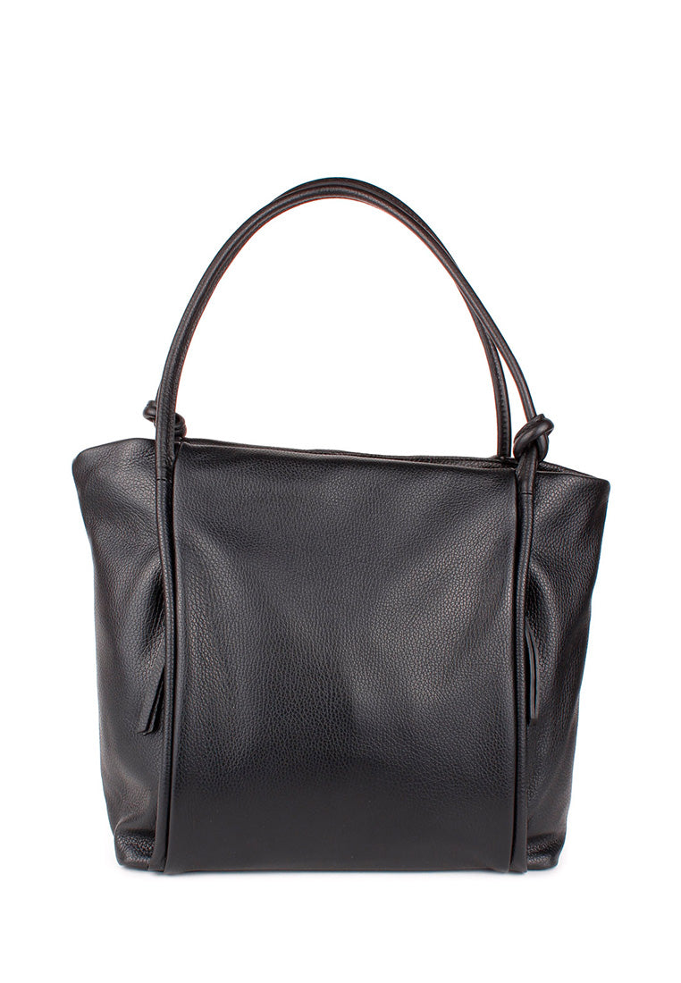 Bolso Tote de piel italiana Quadra Negro
